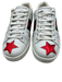 Gucci Shoe Size 35.5 White, Red, Green Leather Metallic stars Low Top Sneakers White, Red, Green / 35.5