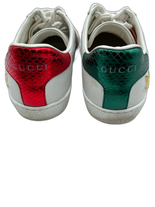 Gucci Shoe Size 35.5 White, Red, Green Leather Metallic stars Low Top Sneakers White, Red, Green / 35.5