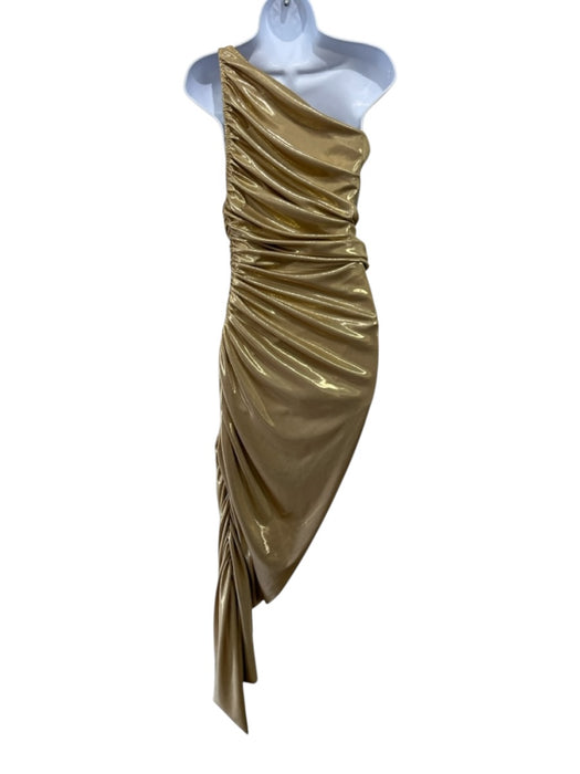 Norma Kamali Size XS Gold Polyester Sleeveless Bodysuit Maxi Gathered Dress Gold / XS