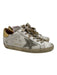 Golden Goose Shoe Size 35 White, Gold, Gray Leather Metallic Laces Sneakers White, Gold, Gray / 35