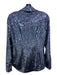 Cinq a Sept Size XS Blue Polyester All Over Sequins Snap Front Collar Top Blue / XS