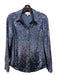 Cinq a Sept Size XS Blue Polyester All Over Sequins Snap Front Collar Top Blue / XS