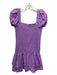 Likely Size 6 Purple Cotton Eyelet smocked Short Puff Sleeve Flounce Hem Dress Purple / 6