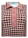 Barrie Ltd. Size L Pink, Burgundy, White Cashmere & Cotton Knit check Dress Pink, Burgundy, White / L