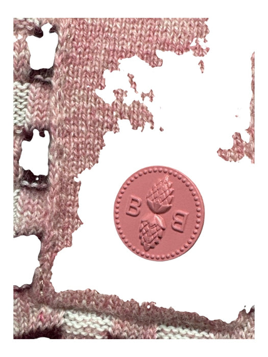 Barrie Ltd. Size L Pink, Burgundy, White Cashmere & Cotton Knit check Dress Pink, Burgundy, White / L