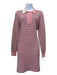 Barrie Ltd. Size L Pink, Burgundy, White Cashmere & Cotton Knit check Dress Pink, Burgundy, White / L