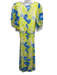 Ganni Size 34 / XS Blue, Green, Beige Polyamide Blend Mesh Tie Dye Maxi Dress Blue, Green, Beige / 34 / XS