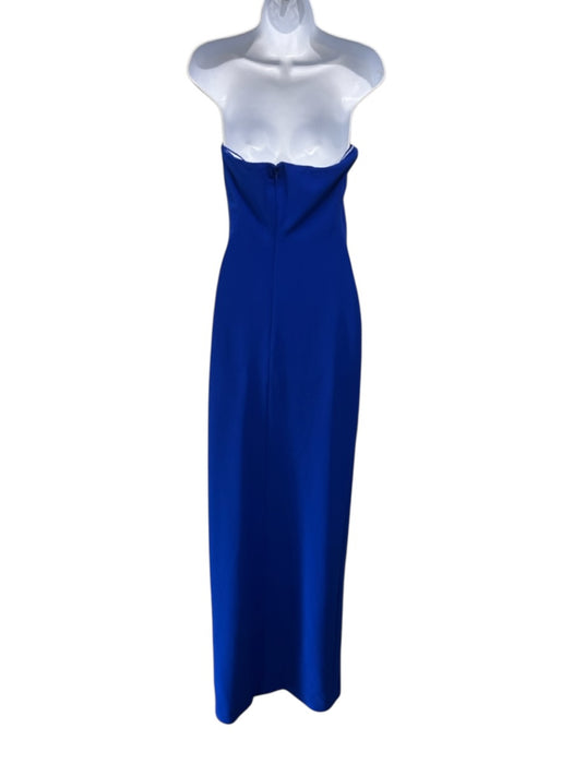 Solace London Size 6 Blue Polyester Sleeveless Split Maxi Back Zip Dress Blue / 6