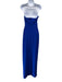 Solace London Size 6 Blue Polyester Sleeveless Split Maxi Back Zip Dress Blue / 6
