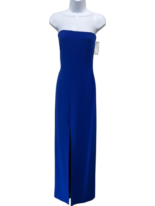 Solace London Size 6 Blue Polyester Sleeveless Split Maxi Back Zip Dress Blue / 6