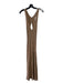 Michael Costello x Revolve Size S Brown Rayon Blend Ribbed V Neck Dress Brown / S