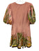 Alemais Size 6 Pink & Multi Flax Blend Botanical 1/2 Puff Sleeve V Neck Dress Pink & Multi / 6