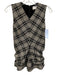Tanya Taylor Size 2 Black & White Viscose Blend Sleeveless Plaid Gathered Top Black & White / 2