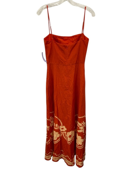 Mason's Daughter Size Small Orange & cream Cotton & Linen Spaghetti Strap Dress Orange & cream / Small