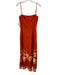 Mason's Daughter Size Small Orange & cream Cotton & Linen Spaghetti Strap Dress Orange & cream / Small