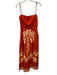 Mason's Daughter Size Small Orange & cream Cotton & Linen Spaghetti Strap Dress Orange & cream / Small