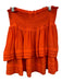 Ramy Brook Size Small Orange Polyester Shirred Waist Tiered Skirt Orange / Small