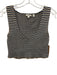 A.L.C. Size L Blue, Black, Beige Cotton Blend Knit Stripe Crop Short Set Blue, Black, Beige / L