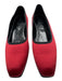 Staud Shoe Size 39 Red & Black Satin Upper Leather Contrast Trim Flats Red & Black / 39