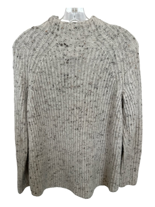 Madewell Size XS White & Gray Wool Blend Knit Mock Neck Sweater White & Gray / XS