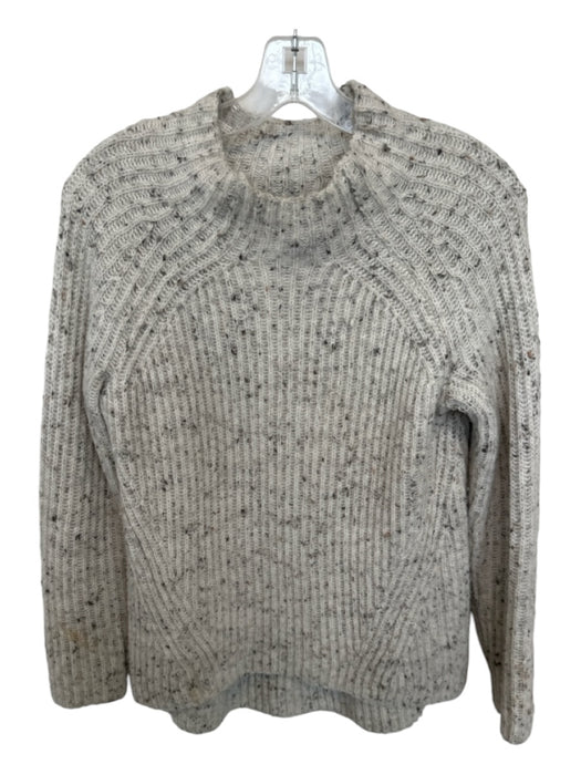 Madewell Size XS White & Gray Wool Blend Knit Mock Neck Sweater White & Gray / XS