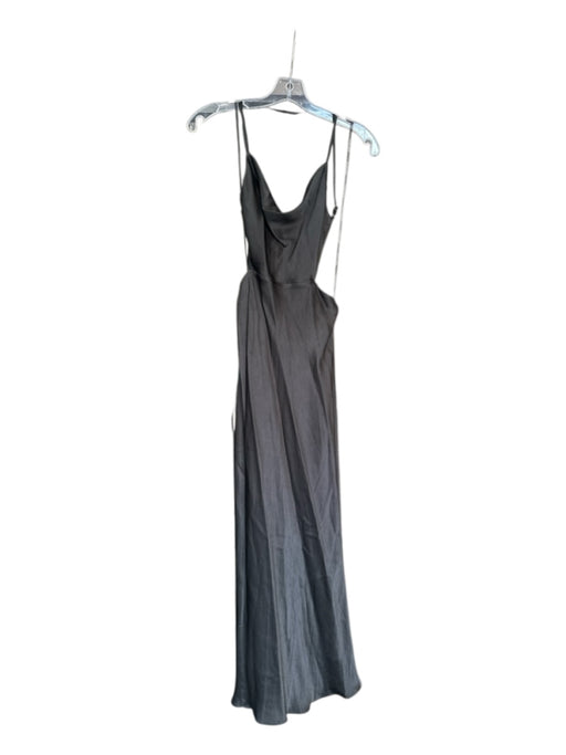 Shona Joy Size 2 Black Lenzing Blend Spaghetti Strap Cowl Neck Open Back Gown Black / 2