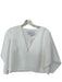 Mare Mare Size XS White Polyester Blend Short Sleeve V Neck Cropped Top White / XS