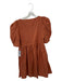 En Saison Size S Rust Cotton Blend Short Sleeve Square Neck Dress Rust / S