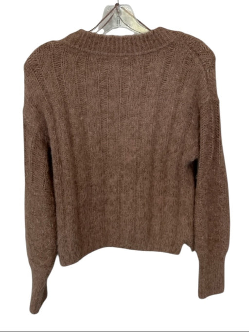 Pilcro Size XS Brown Nylon Blend Long Sleeve Knit V Neck Sweater Brown / XS