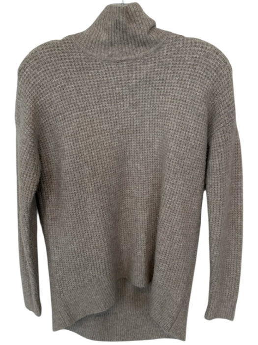 Madewell Size XS Taupe Wool Blend Turtle Neck Waffle Long Sleeve Sweater Taupe / XS