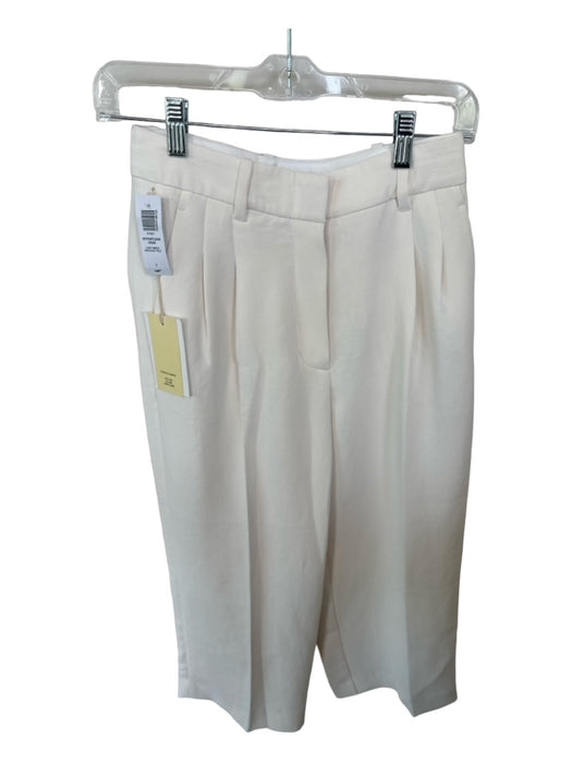 Wilfred Size 2 Cream Polyester High Waist Straight Leg Trouser Pants Cream / 2