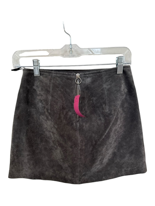 BlankNYC Size 24 Charcoal Suede Back Zip Mini Skirt Charcoal / 24