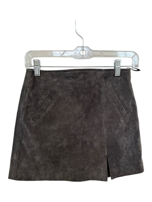 BlankNYC Size 24 Charcoal Suede Back Zip Mini Skirt Charcoal / 24