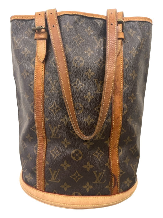 Louis Vuitton Brown & Beige Coated Canvas Monogram Shoulder Bag Bucket Bag Brown & Beige / L