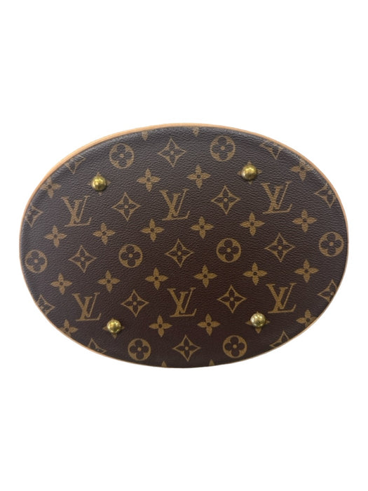 Louis Vuitton Brown & Beige Coated Canvas Monogram Shoulder Bag Bucket Bag Brown & Beige / L