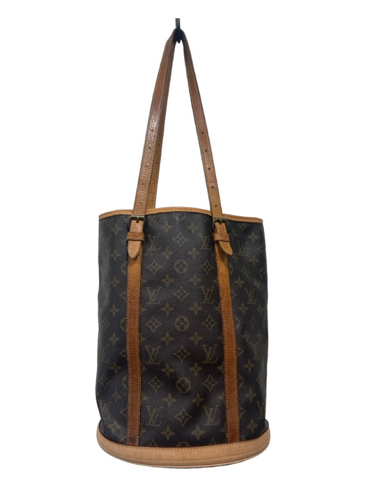 Louis Vuitton Brown & Beige Coated Canvas Monogram Shoulder Bag Bucket Bag Brown & Beige / L