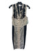 Beguile Byron Lars Size 6 Beige & Black Polyester Laser Cut Sleeveless Dress Beige & Black / 6