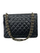 Chanel Black Leather Caviar Gold Hardware Chain Double Flap Bag Black / Maxi