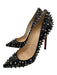 Christian Louboutin Shoe Size 41 Black Leather Studded Stiletto Pumps Black / 41