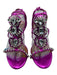 I Am Jennifer Le Shoe Size 42 Magenta Leather Jeweled Strappy Stiletto Sandals Magenta / 42