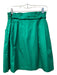 Theory Size 4 Dark Green Cotton High Waist Belted Pleated Knee length Skirt Dark Green / 4