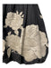 Tibi Size 4 Black & Cream Cotton Zip Floral Pleated Knee length Skirt Black & Cream / 4