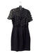 Karl Lagerfeld Size 2 Black Polyester Collared Short Sleeve mesh detail Dress Black / 2