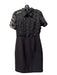 Karl Lagerfeld Size 2 Black Polyester Collared Short Sleeve mesh detail Dress Black / 2