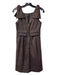 Marc By Marc Jacobs Size 0 Brown Polyester Boat Neck Bow Detail Back Zip Dress Brown / 0