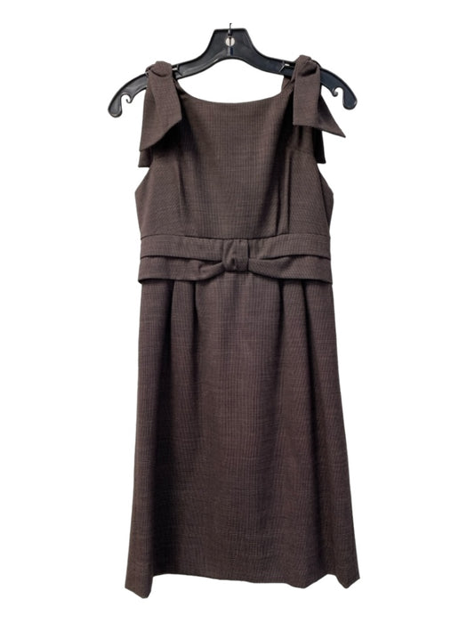 Marc By Marc Jacobs Size 0 Brown Polyester Boat Neck Bow Detail Back Zip Dress Brown / 0