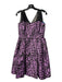 Taylor Size 4 Purple & Black Polyester Blend V Neck Sleeveless Speckled Dress Purple & Black / 4