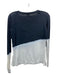 Theory Size S Navy & white Cotton Ombre Long Sleeve Wide Neck Top Navy & white / S