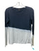 Theory Size S Navy & white Cotton Ombre Long Sleeve Wide Neck Top Navy & white / S