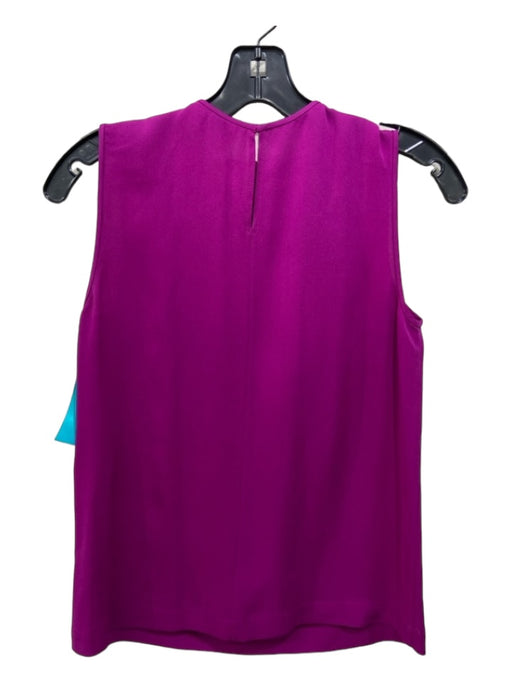 Diane Von Furstenberg Size 0 Purple Silk Round Neck Sleeveless Top Purple / 0